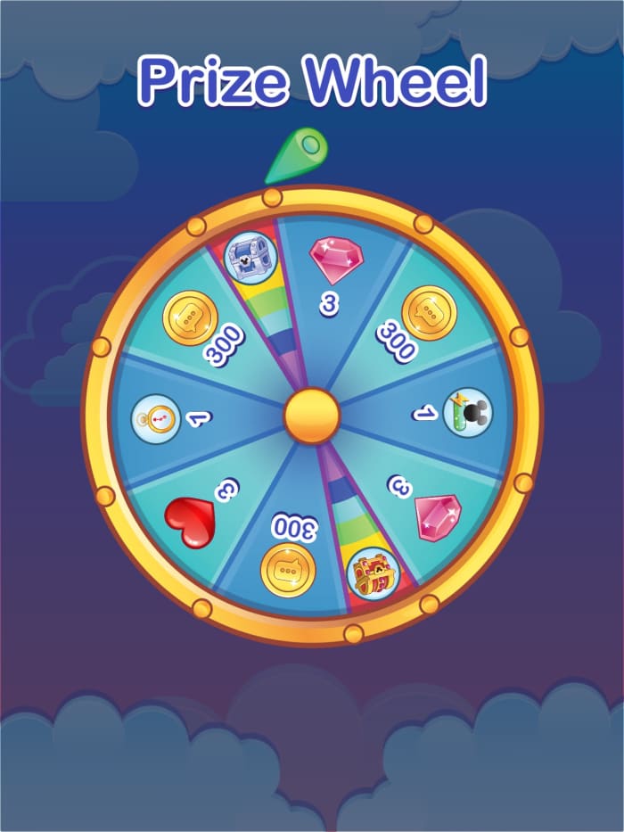 Spin the Free Prize wheel once every 8 hours to gather coins, gems, lives, and more.