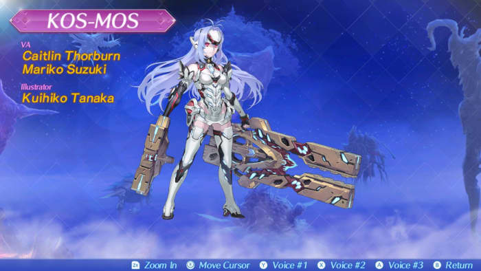 KOS-MOS in her cameo appearance as a living blade in Xenoblade Chronicles 2