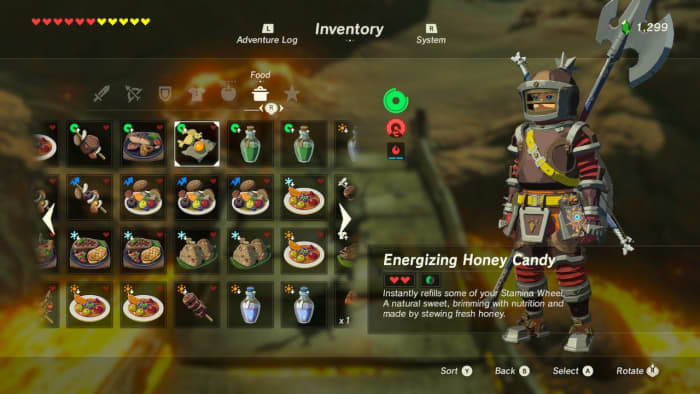 I always keep my food inventory completely stocked; you never know when you'll need a meal, and when you might be far off from a cooking pot.