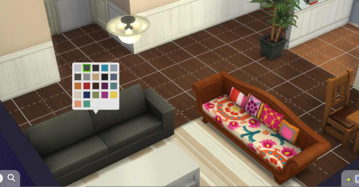 While it's fun to learn how to build elaborate houses, you can just use the design tool to change colors and patterns to give any room a whole new feel. You don't even have to move a stick of furniture.