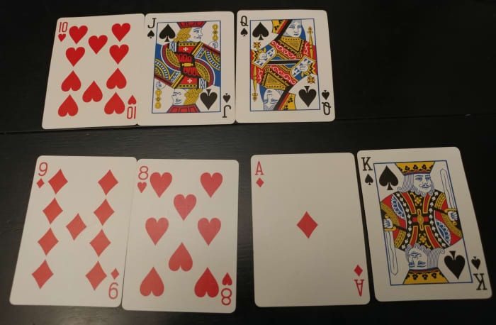 These are both examples of straights. One is very weak, and one is the nuts. Keep this in mind when playing straights.