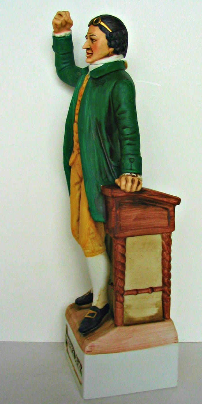 Patrick Henry's Decanter was produced in 1975 for the 1976 Bicentennial and is part of the Patriots Series. This beautiful decanter is an whopping 13.5 inches tall.