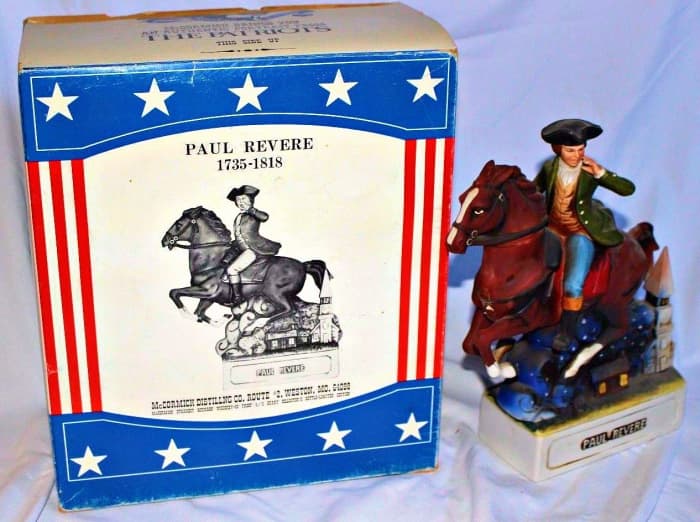 Here is the very well made and hand painted McCormick Americana Porcelain Paul Revere The Patriots Decanter Figurine