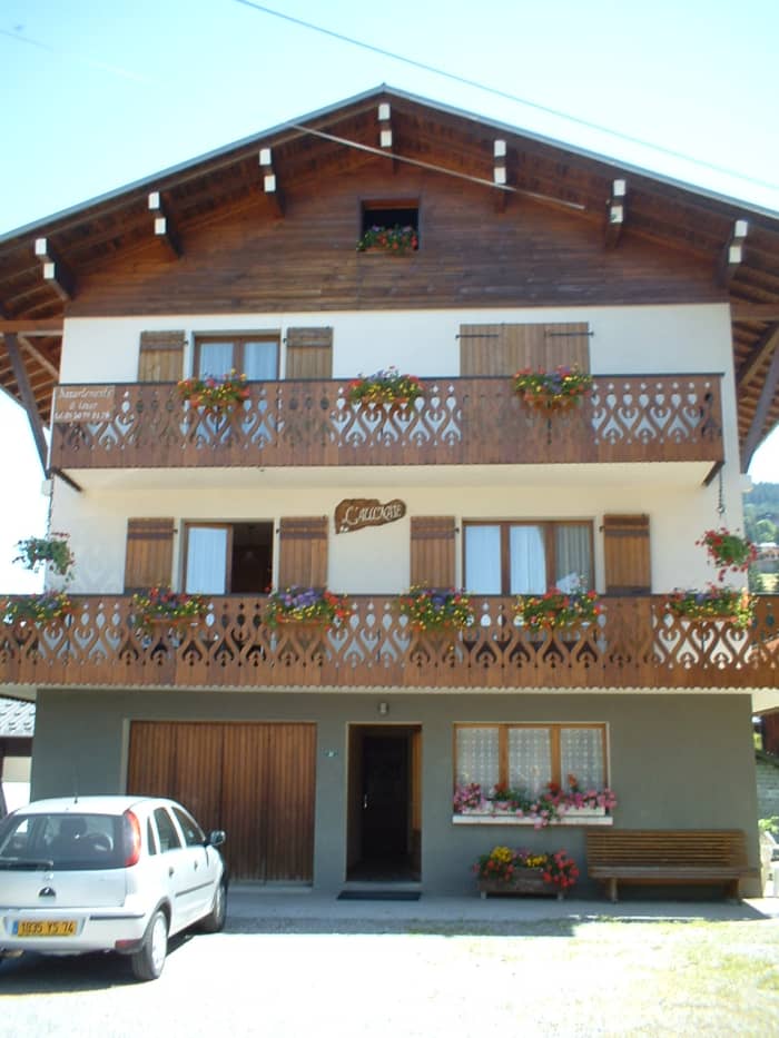 The house where I was lodged in Les Gets, French Alps. I fell from the closed door on the second floor balcony.