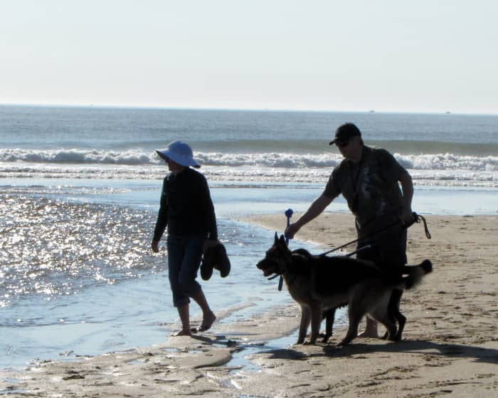 Take off your shoes and walk along in the sand. Your feet benefit from the abrasiveness of the sand.