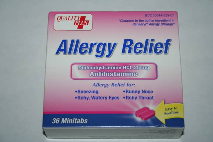 Walmart allergy relief for 88 cents. This is more like Benedryl which would be taken for occasional allergy attacks.