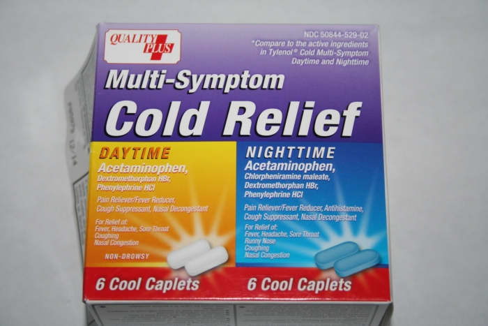 Walmart brand cold relief pills for day or night. These work great and are only 88 cents a box!