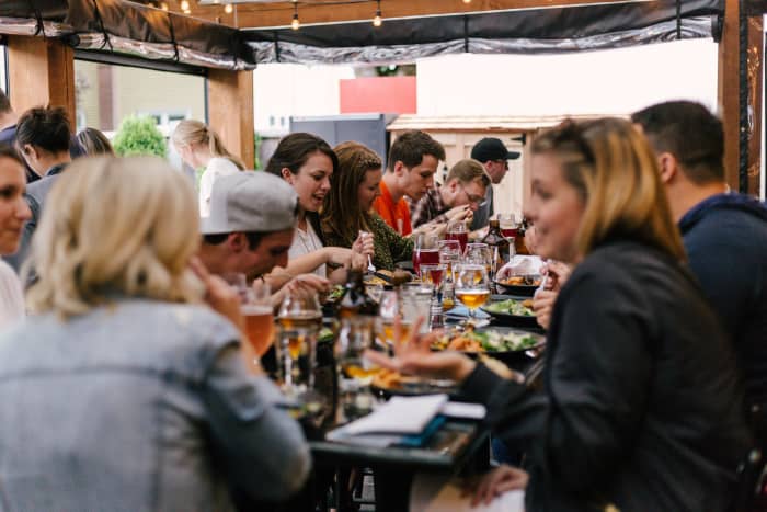 If we're eating together, the sound of ME eating cancels out the sound of YOU eating. I don't get it, but it works!