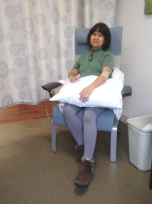 The photo above was at the Infusion Center. I was there for my four-month blood test and oncologist check up.