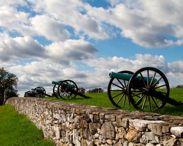 Cannons at Antietam National Battlefield. The fight at Antietam (Sharpsburg) was one of the most important battles of the Civil War.