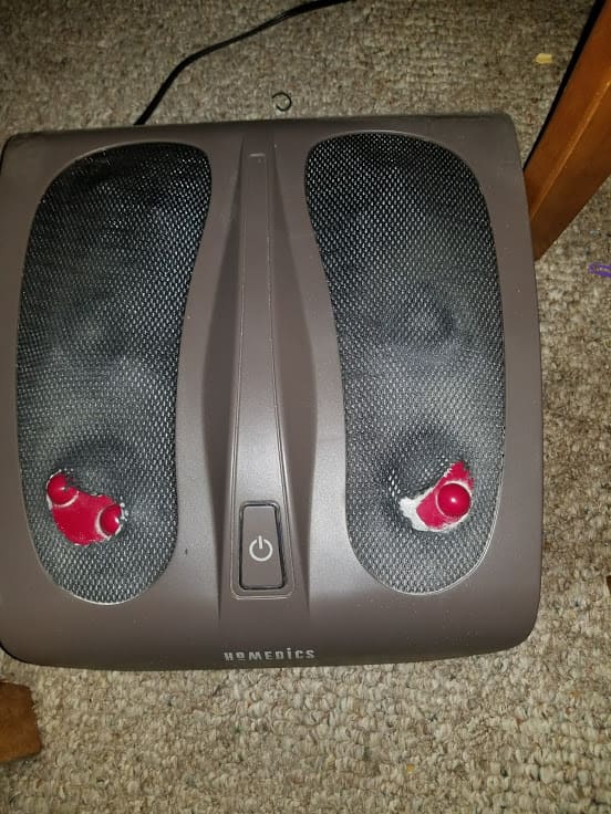 I use the Shiatsu foot massager to reduce my foot pain with a lot of success. This one is almost worn out. Time to buy a new one.