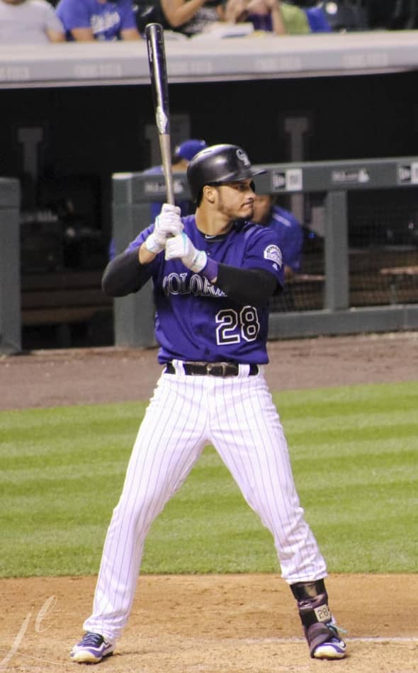 Nolan Arenado of Colorado is near the top of runs produced leaders for the second year in a row.