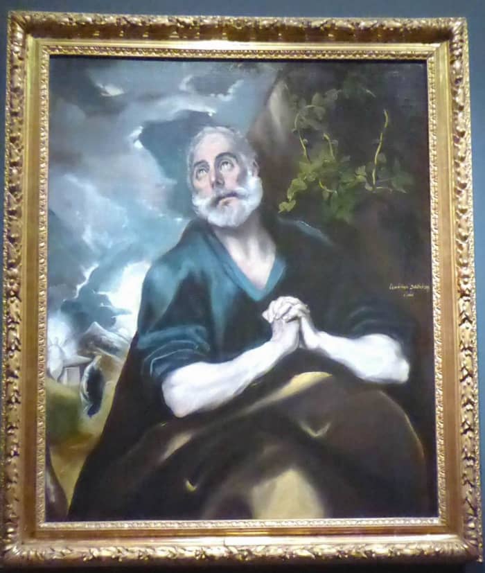 This is one of El Greco's favourite subjects. He painted at least six versions of The Tears of Saint Peter/ Image by Frances Spiegel with permission from The Wallace Collection.