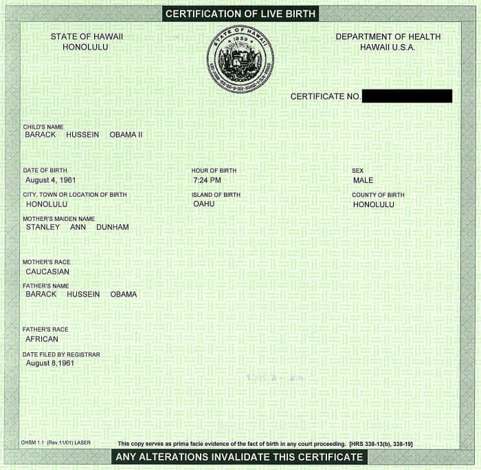 SSA will accept only Original or Certified copy of a birth certificate. Most US birth certificates, including Hawaii for instance, has security features like raised lettering, stamp, and glowing lines under blue light on them to halt counterfeiting.