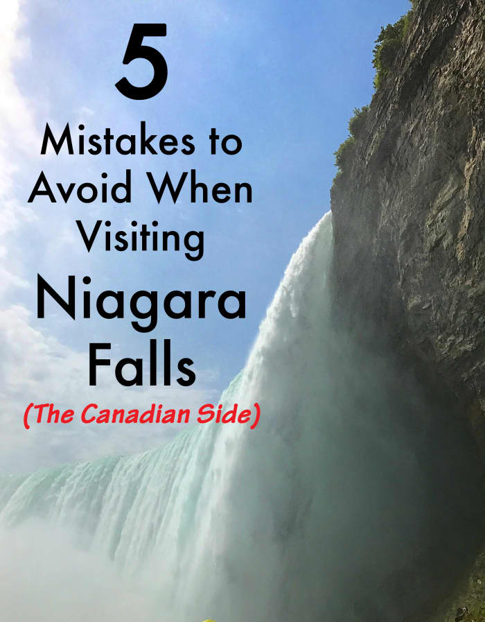 5 mistakes you can avoid if you visit Niagara Falls on the Canadian side. This is a view of the falls from the platform of the "Journey Behind the Falls" attraction.