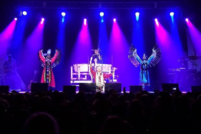 The Lakota Sioux rock band, Brule, has discovered more colorful stage theatrics and larger audiences.