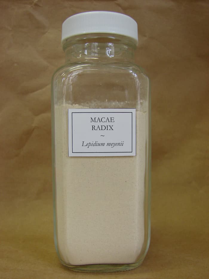 Powder from Lepidium meyenii, or maca root, is a common herbal supplement used by women trying to conceive.