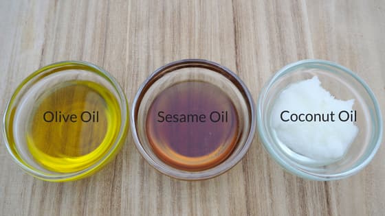 I recommend using olive, sesame, or coconut oil when doing this. Coconut oil is best if you don't mind the taste.
