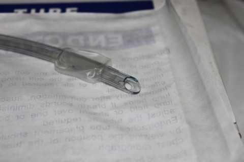 The cuff (balloon) near the end of the endotracheal tube. This cuff is inflated to block the windpipe. If acid or other stomach contents happen to reach the back of the throat, they (mostly) cannot pass into the lungs with the cuff inflated.