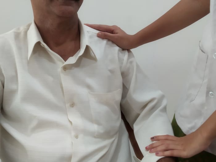Simply laying your hand on their shoulder can give patients a sense of reassurance and make them feel at ease.