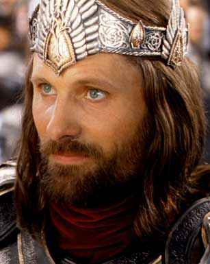 Aragorn is crowned king by Gandalf after the fall of Sauron.
