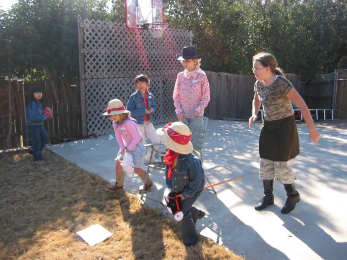 Stick Horse Tag. Use party theme toys to make outdoor games fit your party.