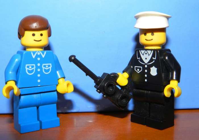 Classic Lego Minifigures: Policeman and Citizen.
