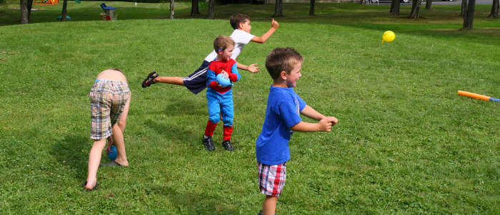 Steal the Bacon becomes more fun when water balloons are used to tag the player in possession of the bacon!