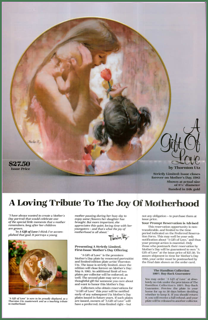 Thornton Utz always wanted to create a Mother's Day portrait that would celebrate one of the special little moments that a mother remembers, long after her children are grown.