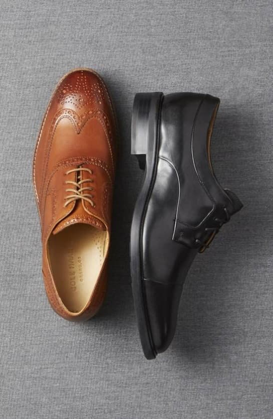 If you want to wear dress shoes, choose ones with a round/almond-shaped toe, with a thin sole, that lace up so you can move around easily without your shoes falling off your feet or being too bulky and getting in the way.