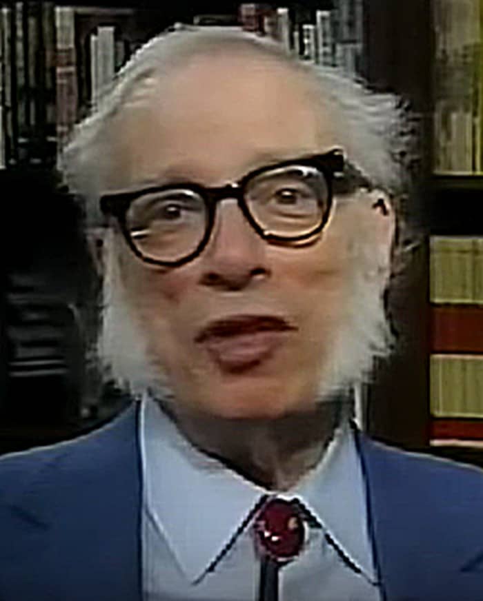 Isaac Asimov, prolific author of science books and science fiction novels, from a 1992 documentary.
