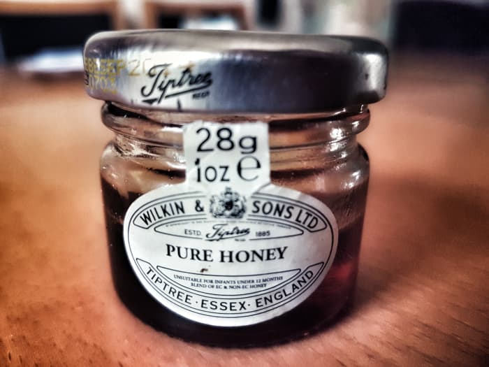 Honey and lemon have similar properties to many over-the-counter cough medicines. And it tastes great, too!
