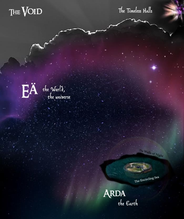 From Elseworlds wiki. Mortal spirits pass leave Arda. Referred to as "beyond the circles of the world", it was the unknown to all including the Valar and the Elves.