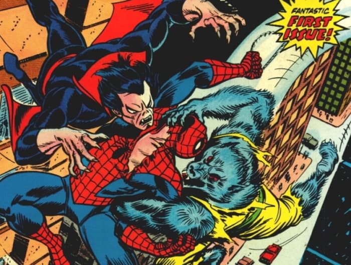 From the cover of Giant-Size Super-Heroes #1 - Spider-man versus Morbius, the Living Vampire and the Man-Wolf