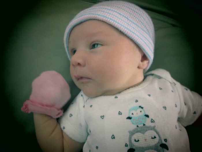 My first daughter. Man oh man, I don't think we got any real sleep the first six months with her. We finally sleep trained her at 8 months.