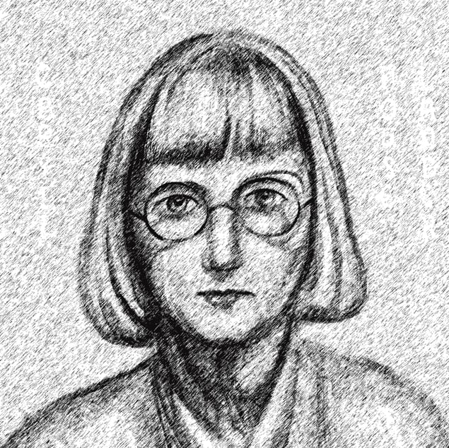 Caryll Houselander’s thick glasses magnified her eyes.
