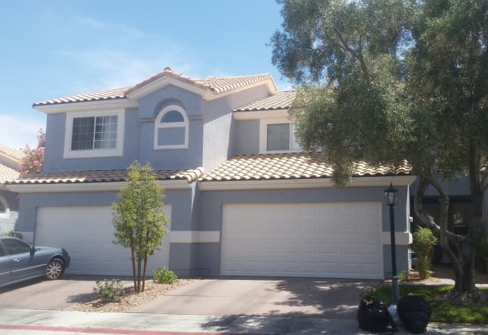 This was our home in Las Vegas for eight years. This photo shows it right after it was painted blue; before this, it was a tan color.