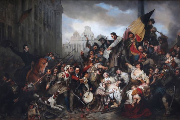 Épisode des Journées de septembre 1830 sur la place de l'Hôtel de Ville de Bruxelles - Gustave Wappers