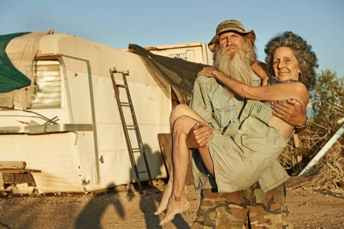 Two Residents of Slab City. Dave and Lizzie have been living full time in Slab City for more than ten years.