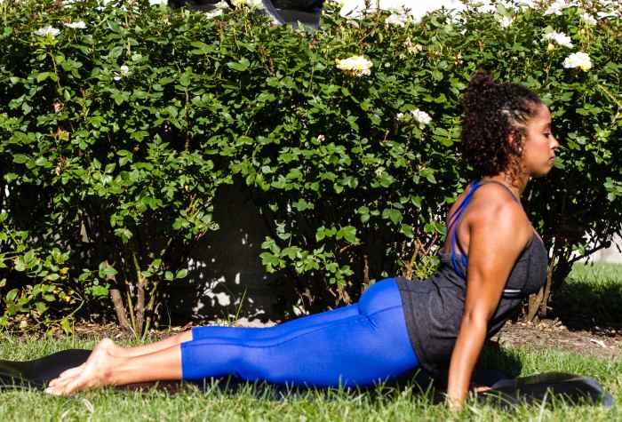 Upward facing dog is another yoga pose that helps with depression and anxiety symptoms.