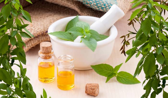 Add equal parts melaleuca oil, lemon, eucalyptus, and peppermint to a bottle for a good disinfectant.