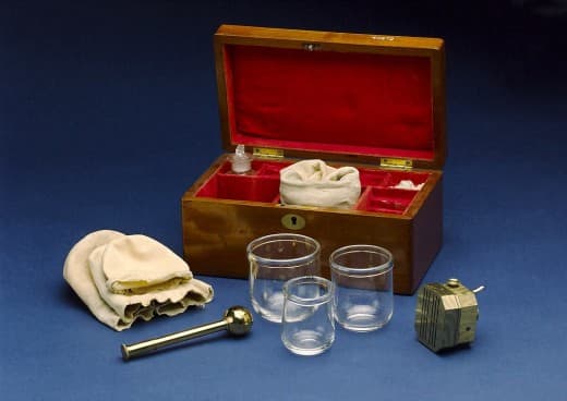 Cupping set, London, England, 1860–1875. In Europe it was a method of bloodletting used to treat various diseases