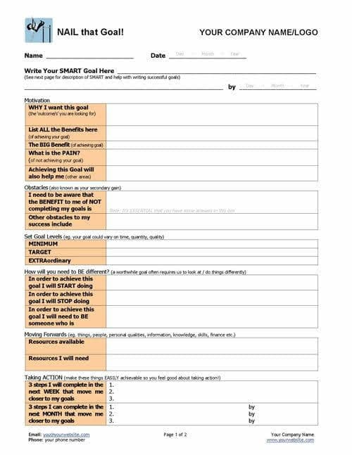 This pros and cons sheet will help you define why you want to set a goal, and whether it fits your actual ambitions at the moment.