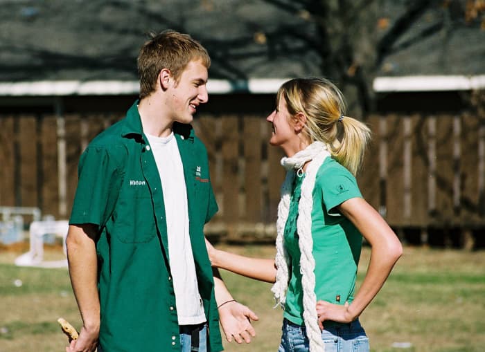 A therapist may have assigned this couple the task of spending more time communicating with each other on a deeper level.