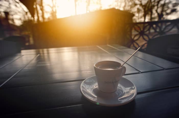 This, the first of cup in the first rays of the sun of daylight says it all about my dad. This ritual of being the first up and first to bed was what made my dad special.