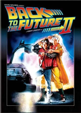 Poster for 'Back to the Future Part II' (1989) starring Michael J. Fox, Christopher Lloyd, and Lea Thompson.
