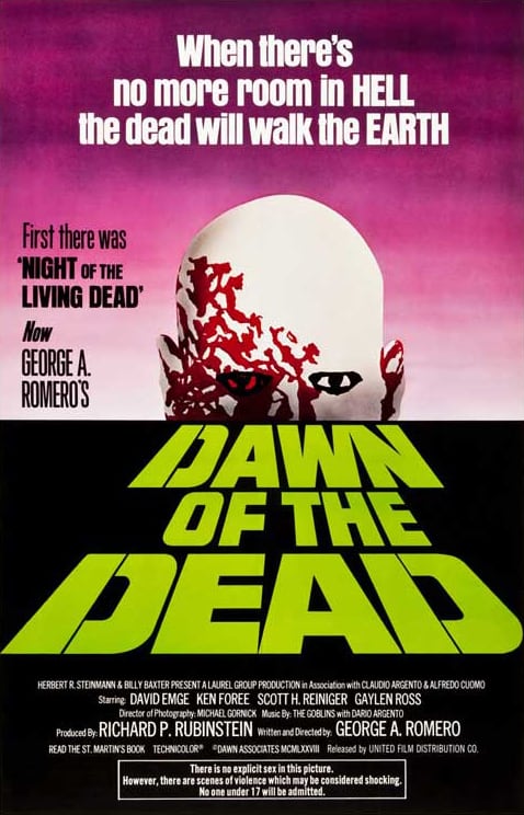 Let's take a look at an iconic classic: Dawn of the Dead, a movie which has inspired many more to come.