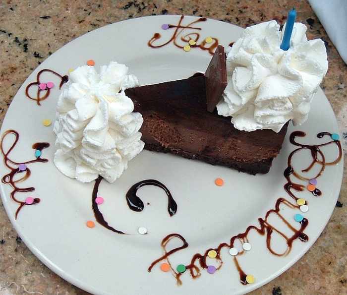 Birthday cake and cream. The chocolate cake is truly one of those good things that are incomparable.