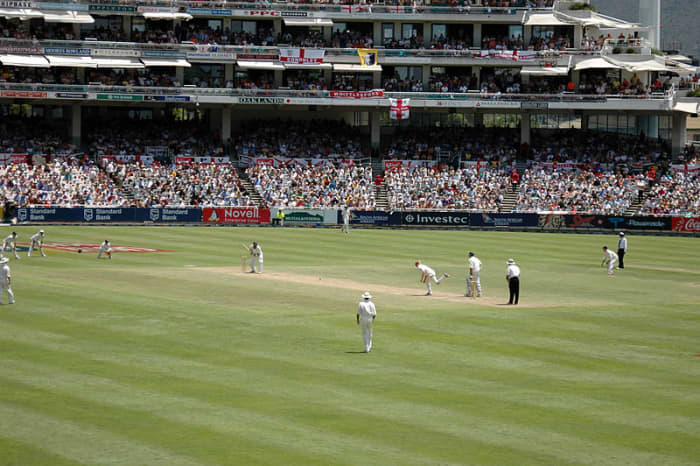 A classic Cricket scene displayed here in the form of a Test Match between England and South Africa.