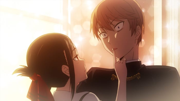 After an awkward situation between the two led to a rift, Kaguya and Shirogane reconcile for the time being.